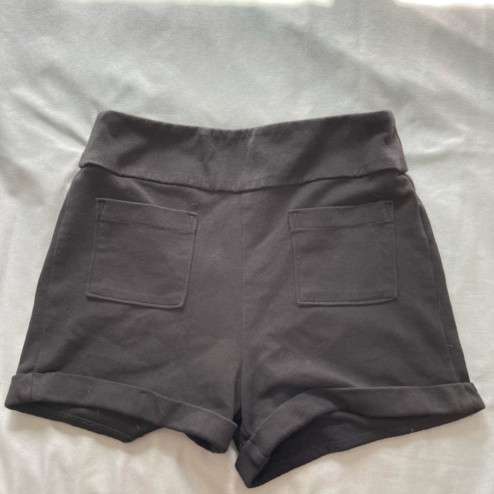 High waisted knit shorts